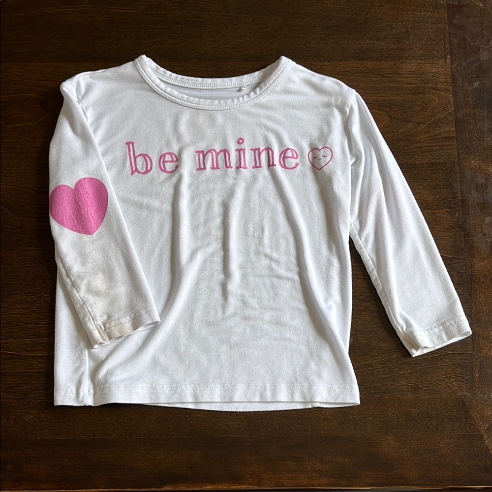 Little Sleepies Valentines Long Sleeve Shirt with Pink Hearts on elbows
